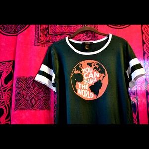 CUSTOM PRINTED DTG Forever 21 Green Eco Tee